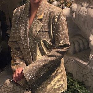 NWT Sla the Label Paloma Blazer Gold Sparkle!✨